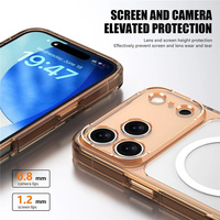 Étui magnétique antichoc transparent de luxe pour iPhone 18 Pro Max 17 Air 17 Pro 17 Pro Max, coque arrière rigide antichoc compatible avec la recharge sans fil