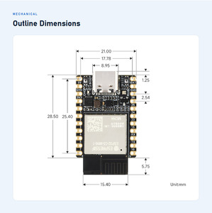 บอร์ดพัฒนา ESP32-C5 รองรับ Wi-Fi 6 แบบดูอัลแบนด์ 240MHz ซีพียูแบบซิงเกิลคอร์ RISC-V  โมดูลในตัว ESP32-C5-MINI-1 ซีรีส์ รองรับ BLE Zigbee Thread I - Product Image 5
