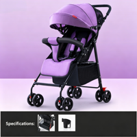 Poussette bébé légère et inclinable JXB, toutes saisons, respirante, avec pare-soleil