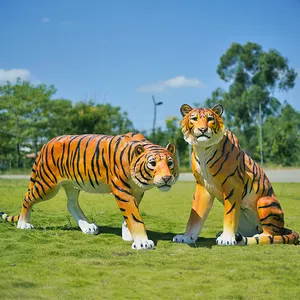 Garden decoration resin sculpture life size fiberglass animals trade tiger resin sculpture