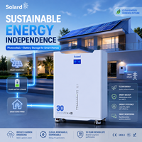 Batterie de stockage d'énergie LiFePO4 32 kWh Solard haute capacité, à décharge profonde, empilable, hybride, avec surveillance intelligente Wi-Fi et fonction de sauvegarde sécurisée