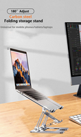 Nouveau support pour ordinateur portable en alliage d'aluminium, support vertical réglable pour augmenter la hauteur, dissipation thermique, support suspendu pliable pour le bureau