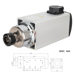 Zhong Hua Jiang มอเตอร์6KW แกนหมุนสายพานสี่เหลี่ยมระบายความร้อนด้วยอากาศ BT30 220V/380V สำหรับเครื่องแกะสลักเราเตอร์ CNC - Product Image 3