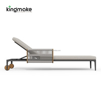 Chaise longue d'extérieur en aluminium pour hôtel, villa, terrasse, piscine, jardin, ensemble de mobilier de patio