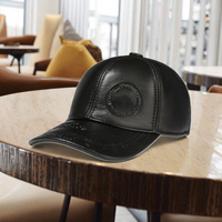 Gorra de Béisbol de Cuero Vacuno Genuino con Grabado Personalizado y Cierre Metálico