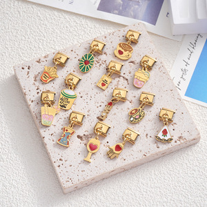 Stainless Steel Modular Pendant Bracelet Food Series DIY Jewelry Accessories Oil Dripping Charm Bracelets - Product Image 2