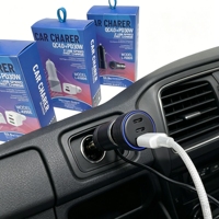 Chargeur rapide exclusif transfrontalier 4 ports, 100W max, compatible avec les véhicules 12-24V, super rapide pour voiture