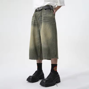 Pantalones cortos vaqueros holgados con lazo en la cintura, personalizados, OEM, de fabricante para hombre - Product Image 6