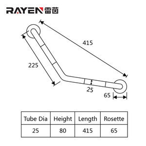 Barra de Agarre de Acero Inoxidable Rayen, Capacidad de Carga de 500 kg, Antideslizante, Barra de Seguridad para Baño, Montaje en Pared para Ducha - Product Image 5