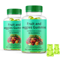 Suplemen Herbal Buah dan Sayuran Gummy Superfood Hijau Grosir OEM/ODM dengan Bayam, Brokoli & Bit
