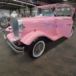 Luxury <b>Pink</b> Vintage Sightseeing <b>Car</b> <b>Electric</b> Classic Vintage <b>Car</b> for Resort Shuttle <b>Car</b> Can Be Customized - Product Image 2