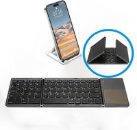 Mini Teclado Inalámbrico Bluetooth Plegable Triple, Delgado y Portátil, con Panel Táctil y Mouse, para Xiaomi TV Box