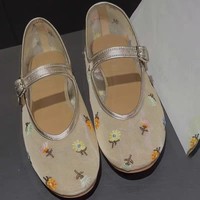 Chaussures plates à lacets style K JR, à boucle unique, brodées, respirantes, pour l'été, type Mary Jane, vente en gros