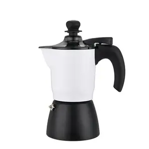 סיר מוקה מאלומיניום קל לניקוי מכונת קפה אספרסו ידנית בעיצוב חדש עם קנקן קפה מתג