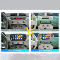 CARUPEZ 7 pouces Android DSP GPS écran tactile autoradio pour Fiat 500 2007-2015 noir/argent unité principale OEM