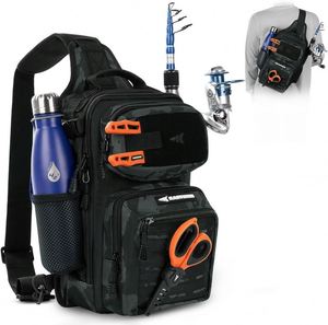 Sac à dos de pêche avec drapeau, échantillon gratuit, sac de pêche imperméable avec 2 porte-cannes, grand sac à dos de rangement pour matériel de pêche - Product Image 1