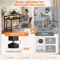 Table pliante économique de 31,5 pouces, facile à assembler, avec support ergonomique pour écran et LED, pour petits espaces, bureau d'ordinateur étroit noir