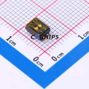 DSHP02TSGER DIP Switch SMD-4P,4.1x5.4mm Switch Flat Toggle, Groove Type Single Pole Single Throw 2 Gull Wing Type - Product Image 1