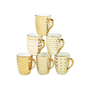 Produits de <span class=keywords><strong>tendance</strong></span> <span class=keywords><strong>2023</strong></span> nouveautés <span class=keywords><strong>DÉCO</strong></span> TASSE OR International Certifié Élégance Plaqué Conique Tasses (Pack de 6) - Product Image 1