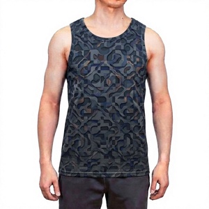 Custom Embroidered Sports Vest Athletic <b>Singlet</b> Workout Active Gym Muscle Cotton Spandex Ribbed Slim Fitness tank Top <b>for</b> <b>Men</b> - Product Image 1