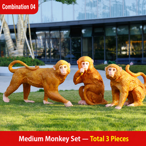 Fabricante de Esculturas de Monos de Fibra de Vidrio Personalizadas, Venta Directa de Fábrica, Estatua de Animal de Tamaño Real para Zoológico, Parque Temático, Centro Comercial, Vestíbulo de Hotel - Product Image 5