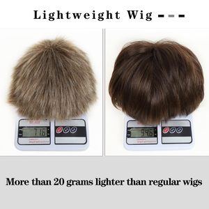 YIMANEILI vente en gros perruques de cheveux courts légers perruque synthétique brune mélangée blonde <span class=keywords><strong>coupe</strong></span> <span class=keywords><strong>courte</strong></span> pour hommes - Product Image 2