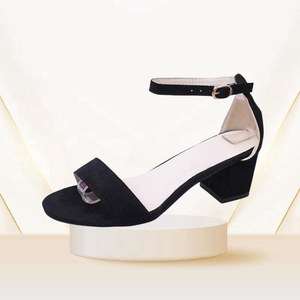 Nuevas sandalias de un solo cinturón de verano para mujer, los estudiantes pueden usar tacones gruesos, zapatos de mujer de tacón bajo estilo Hada Romana - Product Image 6