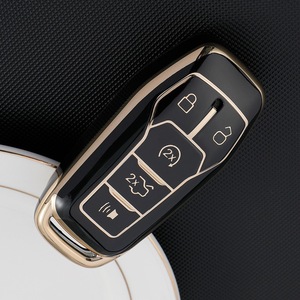 Funda <span class=keywords><strong>de</strong></span> TPU para Llaves <span class=keywords><strong>de</strong></span> Coche <span class=keywords><strong>Ford</strong></span> Taurus 2017 2018 Explorer Mustang, Carcasa <span class=keywords><strong>de</strong></span> Lujo con Detalles en Dorado - Product Image 3