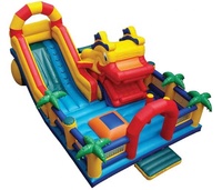Hirondelle gonflable pour enfants forestiers, aire de jeux gonflable pour toboggan d'arbre ouverte et fermée grande bouche