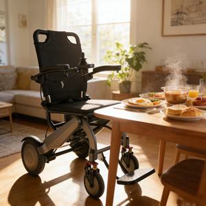 Fauteuil roulant électrique pliable léger et portable, directement de l'usine, avec cadre en alliage d'aluminium pour les personnes âgées, avec batterie au lithium - Product Image 1