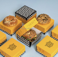 Boîte à pâtisserie Dessert pliable recyclable impression personnalisée emballage cadeau gâteau beignet boîte à pâtisserie