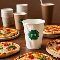 Gobelets à café jetables personnalisés de 16 oz avec couvercles, emballés individuellement, en papier, logo imprimé, gobelets à paroi simple