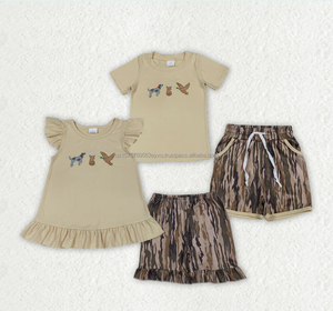 ชุดเสื้อผ้าเด็กผู้ชายแขนสั้นปักลายเรือพร้อมกางเกงขาสั้นลายตาราง - Product Image 3