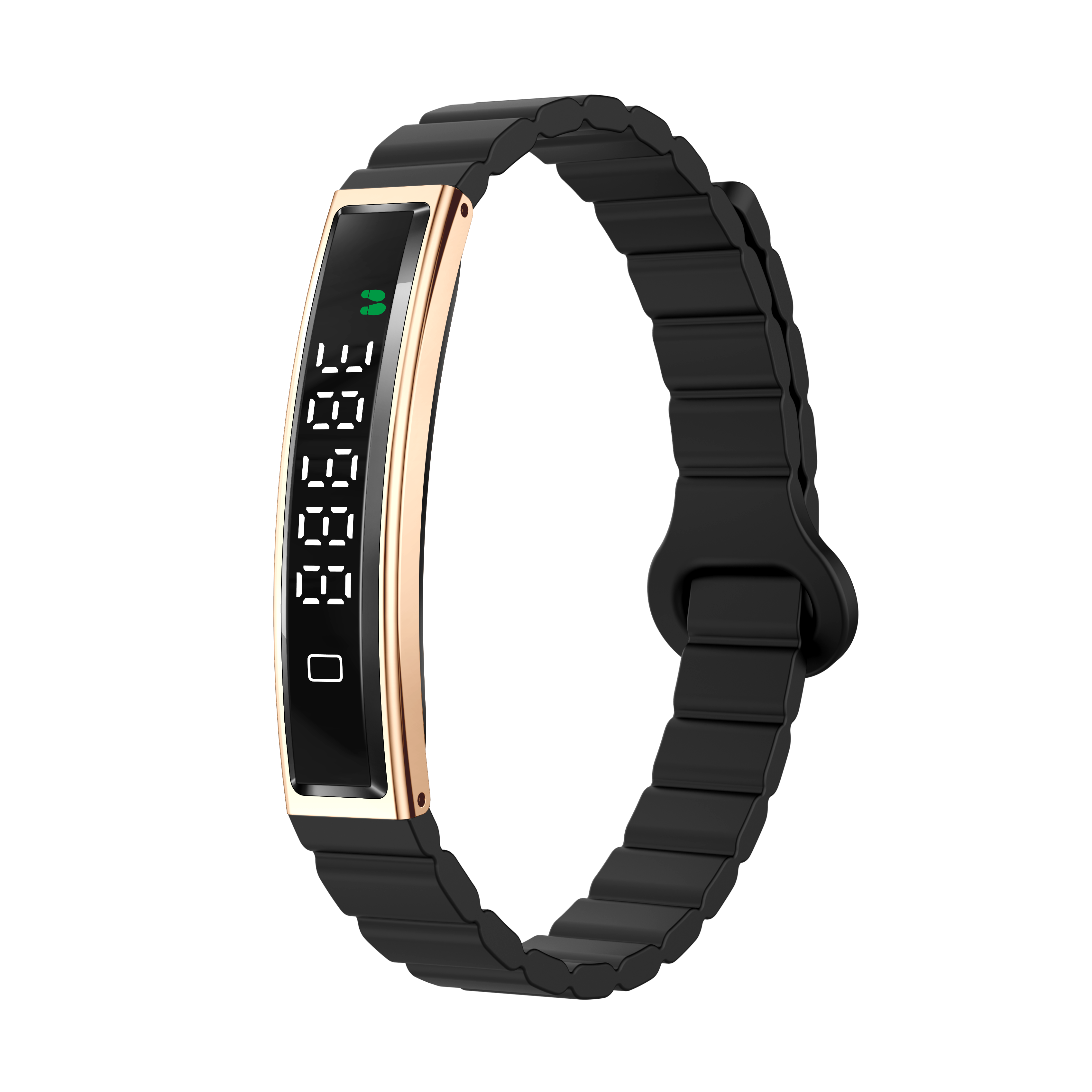 Boîtier doré + bracelet magnétique noir