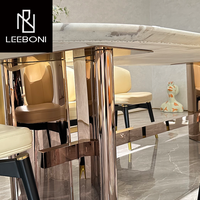 Dessus en marbre Luxe Nouveau Design Moderne Italien 8 Chaises Ensemble de Salle à Manger 6 Chaises Table à Manger Meubles de Luxe
