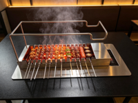 Barbecue Électrique Rotatif Automatique Sans Fumée 3400W pour Intérieur, Machine à Kebab de Table avec 16 Brochettes