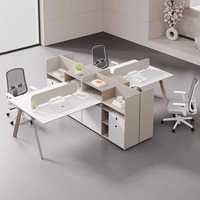 Chaise de bureau moderne simple combinaison 446 personnes ordinateur poste de travail avec écran meubles en bois pour le personnel Villa utilisation