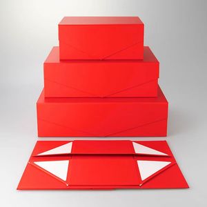 <strong>Manufacturer</strong> <strong>Wholesale</strong> Price Red Magnetic Gift <strong>Paper</strong> <strong>Box</strong> for Clothing Sponge Lining Embossed Wig Hair Extension Closure for - Product Image 1