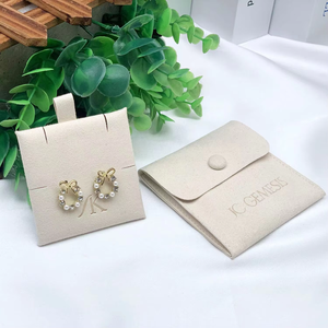 Bolsa de Joyería Personalizada con Cierre a Presión, Logotipo Grabado, Bolsa de Regalo de Gamuza para Joyas Pequeñas con Soporte para Joyas, Modelo 529 8*8+4cm - Product Image 4