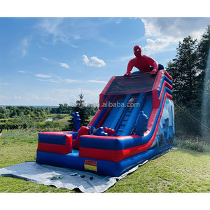 Scivolo Gonfiabile per Bambini con Tema Cartoni Animati, Rosso e Blu, per Feste di Compleanno, Uso Commerciale, Divertimento all'Aperto - Product Image 2