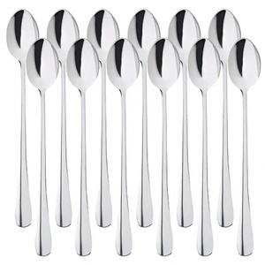 Cuillère à mélanger à long manche en acier inoxydable 304 de qualité alimentaire, cuillère moderne plaquée argent pour thé glacé, café, milkshake - Product Image 5