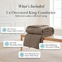 Couette moderne en polyester solide de qualité supérieure, alternative au duvet, taille King, pour hôtel, couleur taupe foncé