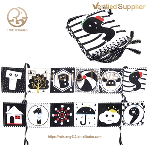 Venta al por Mayor de Juguetes Educativos 2025, <span class=keywords><strong>Libro</strong></span> de <span class=keywords><strong>Tela</strong></span> para Bebés de Peluche Personalizado, en Blanco y Negro de Alto Contraste - Product Image 2