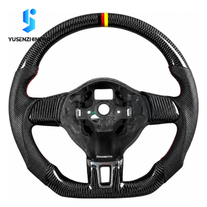 Volante Deportivo de Cuero Personalizado con Fibra de Carbono para VW <span class=keywords><strong>Golf</strong></span> <span class=keywords><strong>MK6</strong></span> GTI GTD R20 Scirocco Jetta <span class=keywords><strong>MK6</strong></span> Passat B7 CC Tiguan 2008-2017 - Product Image 2