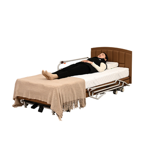 Fabricante de productos de enfermería para ancianos, cama de enfermería eléctrica de 5 funciones de tipo súper bajo hecha a mano con límite de colchón - Product Image 1