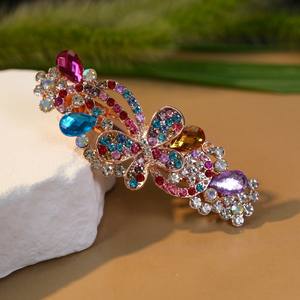 Pince à cheveux coréenne en alliage avec strass colorés de 8,5 cm, motif papillon, pour femme, idéale pour les occasions spéciales comme les bals de promo - Product Image 5