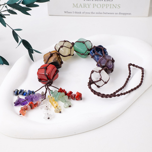 Wholesale Natural <strong>Chakra</strong> Necklace Spiritual Healing <strong>Crystals</strong> 7 Tumbled Stone Car <strong>Crystal</strong> <strong>Chakra</strong> Pendant Decoration - Product Image 5