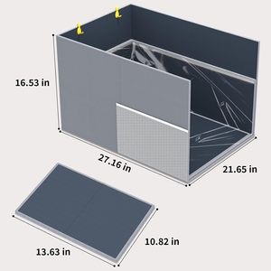 Enclos pour litière de <span class=keywords><strong>chat</strong></span>, protection contre les éclaboussures, pliable, imperméable, avec tapis en PVC amovible pour chats d'intérieur - Product Image 6