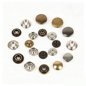 Accessoires vestimentaires écologiques OEM, boutons-pression en métal plaqué alliage de zinc en quatre parties, logo personnalisé, pour vêtements et sacs - Product Image 1