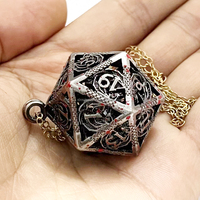 Mini ensemble de dés en métal creux Bronze Dragon creux D20 collier boîte à dés cadeau du MDN petit ensemble de dés